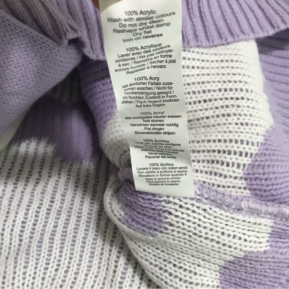 Nasty Gal Cloud Knitted Sweater Pastel Purple Cropped Oversized Size Medium - Picture 4 of 7